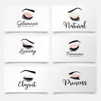 beauty eyelashes elegant logo editable template vector