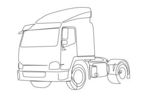 Truck head continuous one line drawing. vector