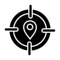 Target Location Glyph Icon vector