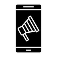 Mobile Advertising Glyph Icon vector