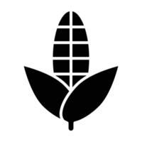 icono de glifo de maíz vector
