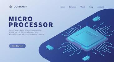 micro processor core with circuit link for website template or landing homepage
