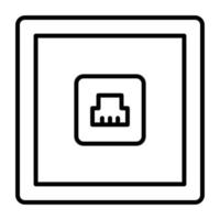 icono de línea de toma de teléfono vector