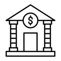 Bank Line Icon vector