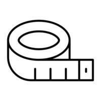 Measuring Tape Line Icon vector