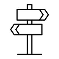 Direction Sign Line Icon vector