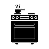 icono de glifo de estufa de cocina vector