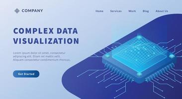 complex data visualization with wave geometric for website template or landing homepage
