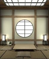 Mock up Japan room with tatami mat floor and decoration japan style was designed in japanese style.3d rendering photo