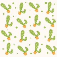 Cute cactus and seamless flower pattern