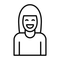 Smiling Women Line Icon vector