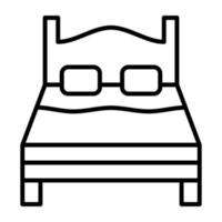 Double Bed Line Icon vector