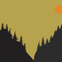 beautiful silhouette of natural scenery vector