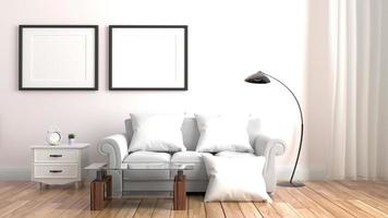 Modern Scandinavian Style. 3D Rendering photo