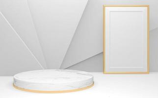 white podium on background abstract minimal style. 3D rendering photo