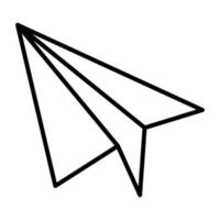 icono de línea de avión de papel vector