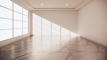Granite floor room interior - Empty room of natural stone granite floor.3D rendering photo