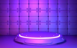 Game concept gradients purple and blue abstract podium showcase. 3D rendering photo