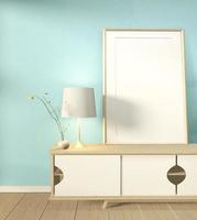 Mock up Mint modern style - empty room interior - minimal design. 3d rendering photo