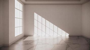 Interior de la habitación con piso de granito - habitación vacía de piso de granito de piedra natural Representación 3D