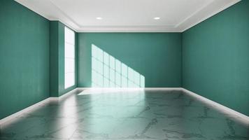 mint room interior - Empty room of natural stone granite floor.3D rendering photo