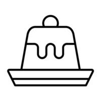 Flan Line Icon vector