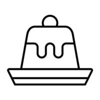 Flan Line Icon vector