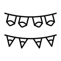 Bunting Line Icon vector