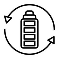 Battery Recycling Line Icon vector