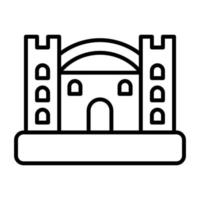 icono de línea de castillo hinchable vector