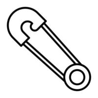 Safety Pin Line Icon vector