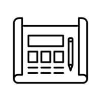 Blueprint Line Icon vector