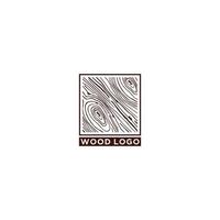 wood logo with unique wood grain texture illustration vector