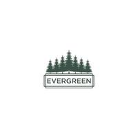 evergreen logo with lush tree illustration vector