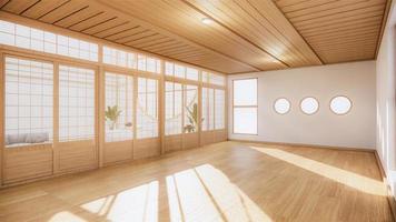 Japanese room tropical Interior style, Big empty room Interior mock up.3D rendering photo