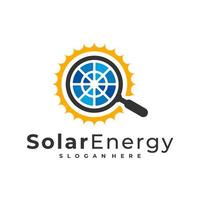 encontrar plantilla de vector de logotipo solar, conceptos de diseño de logotipo de energía de panel solar creativo