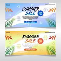 tropical summer sale banner template collection vector