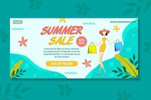 tropical summer sale banner template collection vector