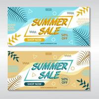 tropical summer sale banner template collection vector