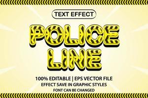 police line 3d editable text effect vector