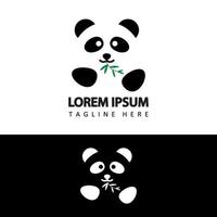 panda logo template design vector in isolated white background