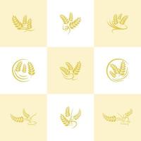 agriculture wheat logo template design with isolated background vector