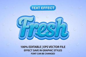 fresh 3d editable text effect vector