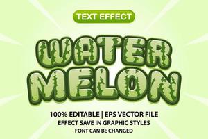 watermelon 3d editable text effect vector