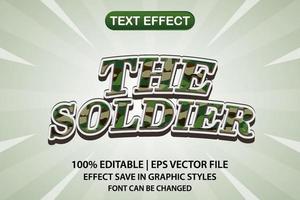 el soldado efecto de texto editable 3d vector