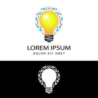 colorful idea light bulb modern logo template design vector in isolated white background, symbol of creativity, knowledge, mind, and thinking