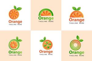 Vector de diseño de plantilla de logotipo fresco naranja en fondo blanco aislado