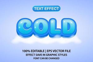 cold 3d editable text effect vector