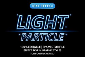 efecto de texto editable 3d de partículas de luz vector