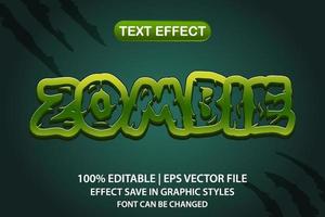 efecto de texto editable 3d zombie vector